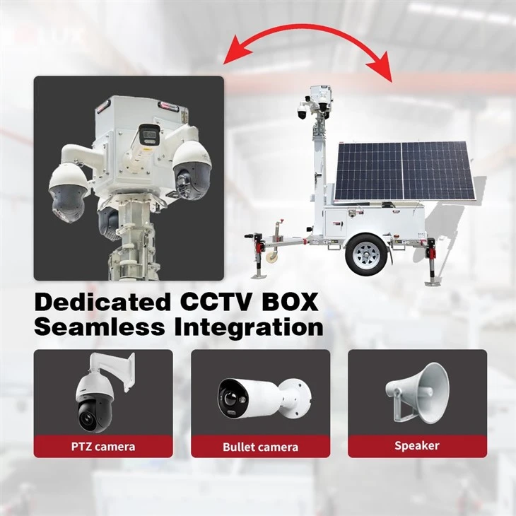 Solar CCTV Tower With AI Cameras For Construction Site factory