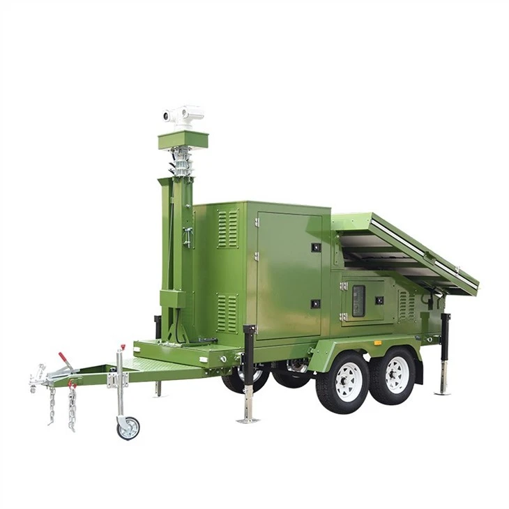 Solar Powered Military CCTV Tower Surveillance Camera Trailer