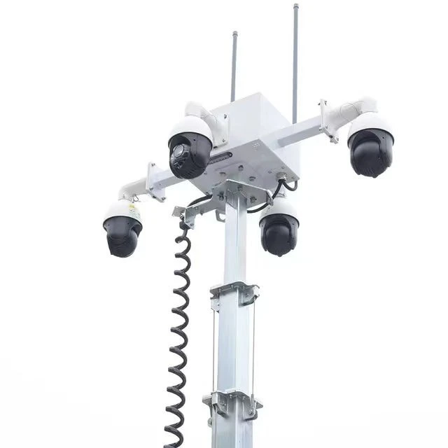Solar Cctv Trailer Mounting 4 Thermal Cameras